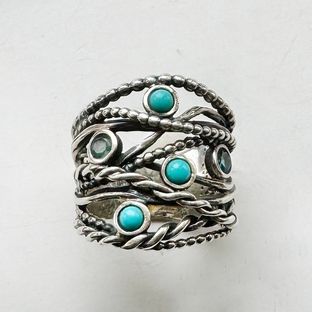 PZ sterling Silver and Turquoise Ring sz 7